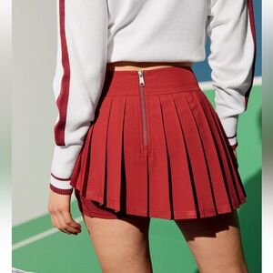 Red/burgundy Pleated Tennis Skirt
